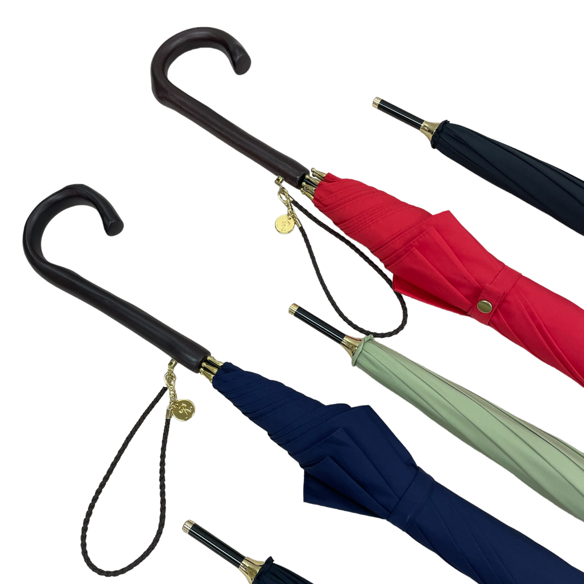 Strong Water Repellent Raindrop Ladies Rectus Bamboo Long Umbrella