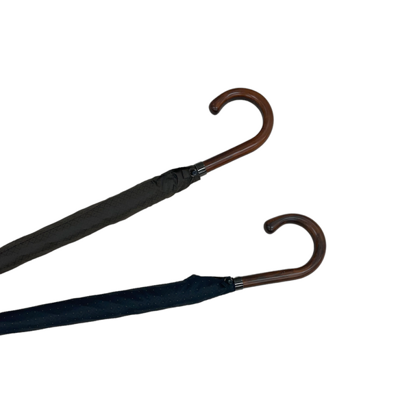 Japanese Oak Stick Water Buffalo Stone Pin Stripe Long Umbrella